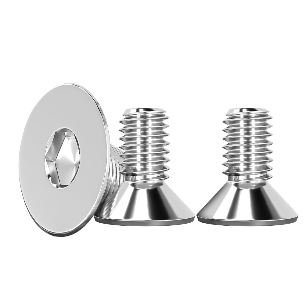 Drenky 10-Pack M8 x 10 mm Stainless Steel Countersunk Socket Head Screws, DIN 7991 / ISO 10642