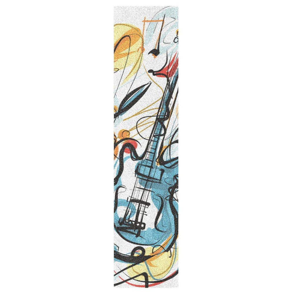 KAAVIYO Abstract Rock Guitar Skateboard Grip Tape, Non-Slip, Self-Adhesive