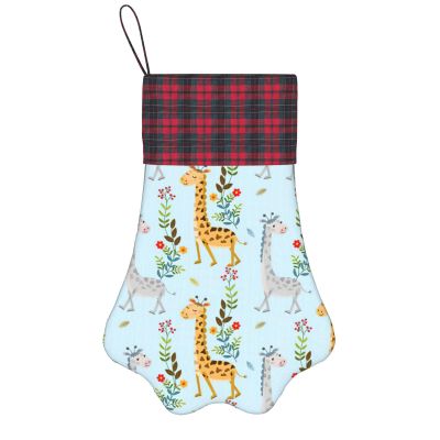 NEZIH Giraffe Floral Print Christmas Pet Paw Stocking