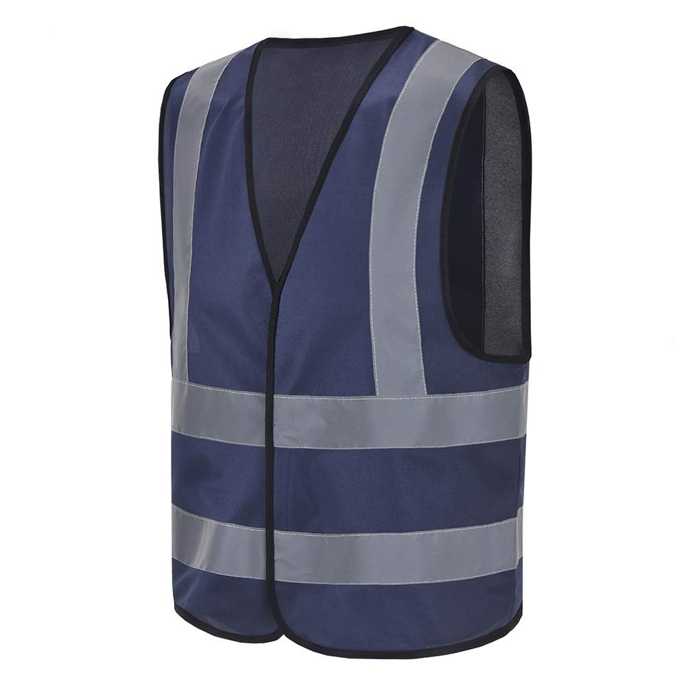 AYKRM High-Visibility Safety Vest with Reflective Stripes, Navy