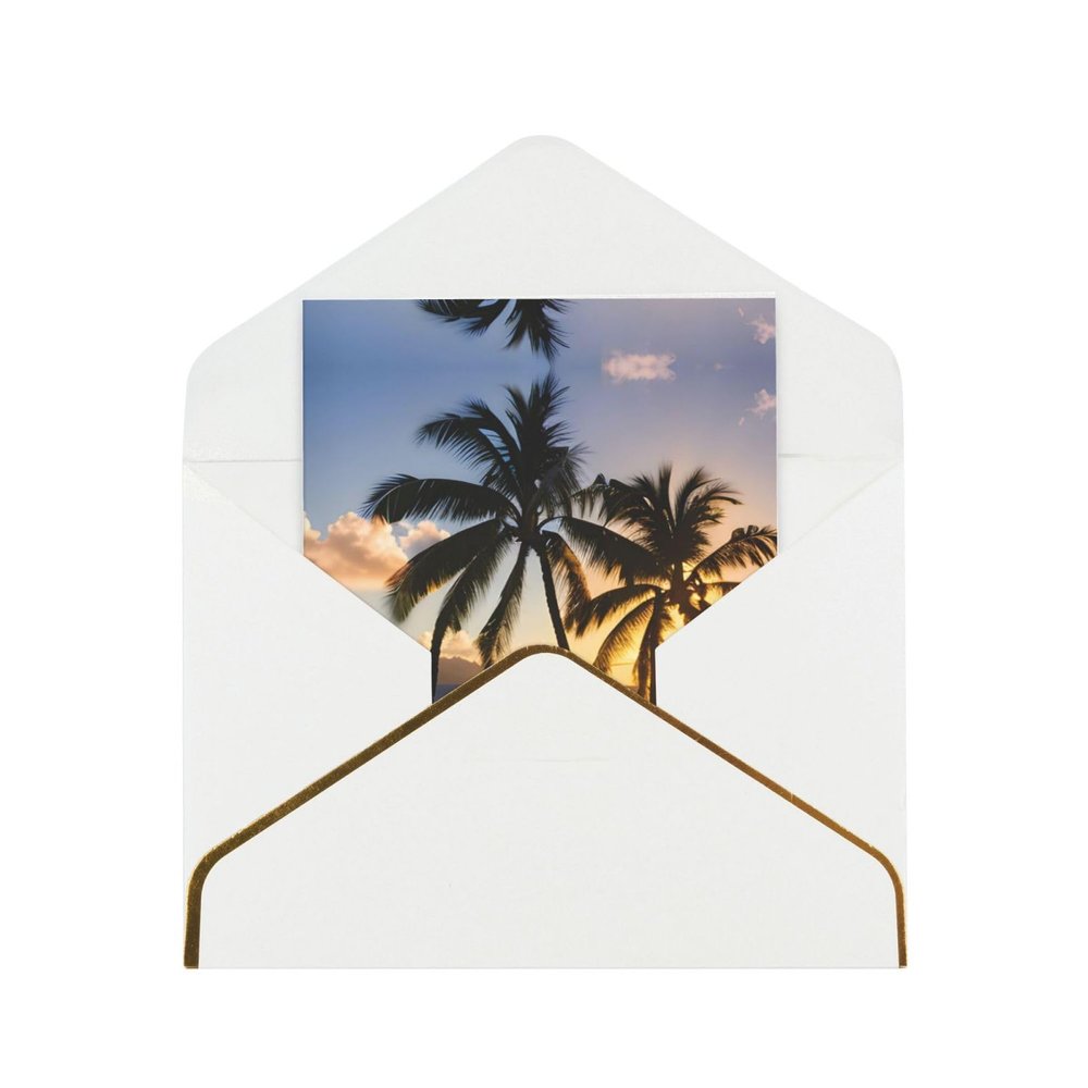 Hawaii Sunbeams Luxury Pearl Paper Christmas Greeting Cards