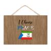 Vintage Wooden “I Choose Peace” Equatorial Guinea Artwork Sign view 1