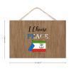 Vintage Wooden “I Choose Peace” Equatorial Guinea Artwork Sign view 2