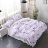 135x200 Purple Floral Duvet Cover Set, 3-Piece Microfiber Bedding view 1