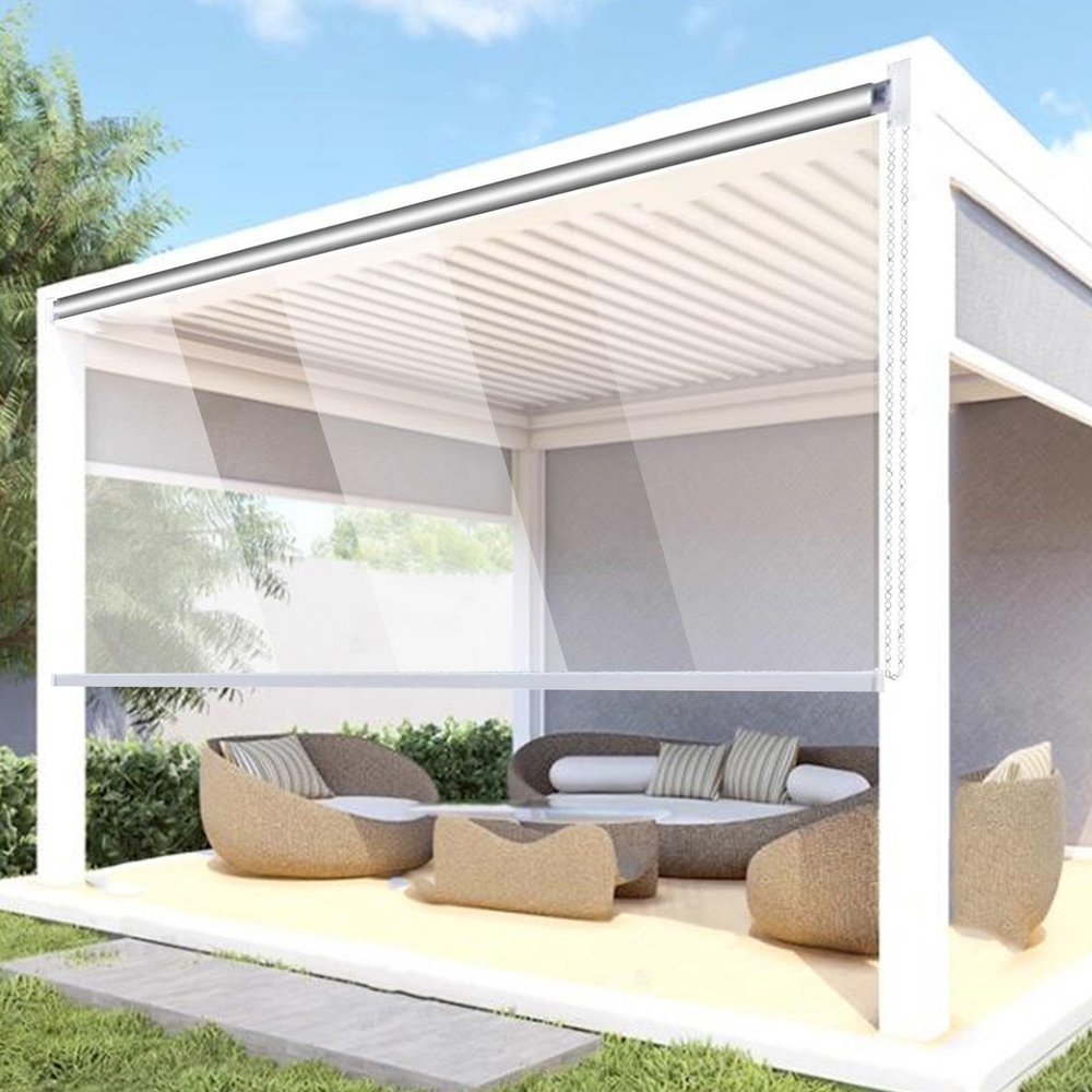 Clear Waterproof PVC Roller Blind, 80 × 180 cm