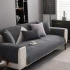 Dark Gray Chenille Sofa Cover, Non-Slip, 90 × 180 cm view 1