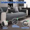 Dark Gray Chenille Sofa Cover, Non-Slip, 90 × 180 cm view 4