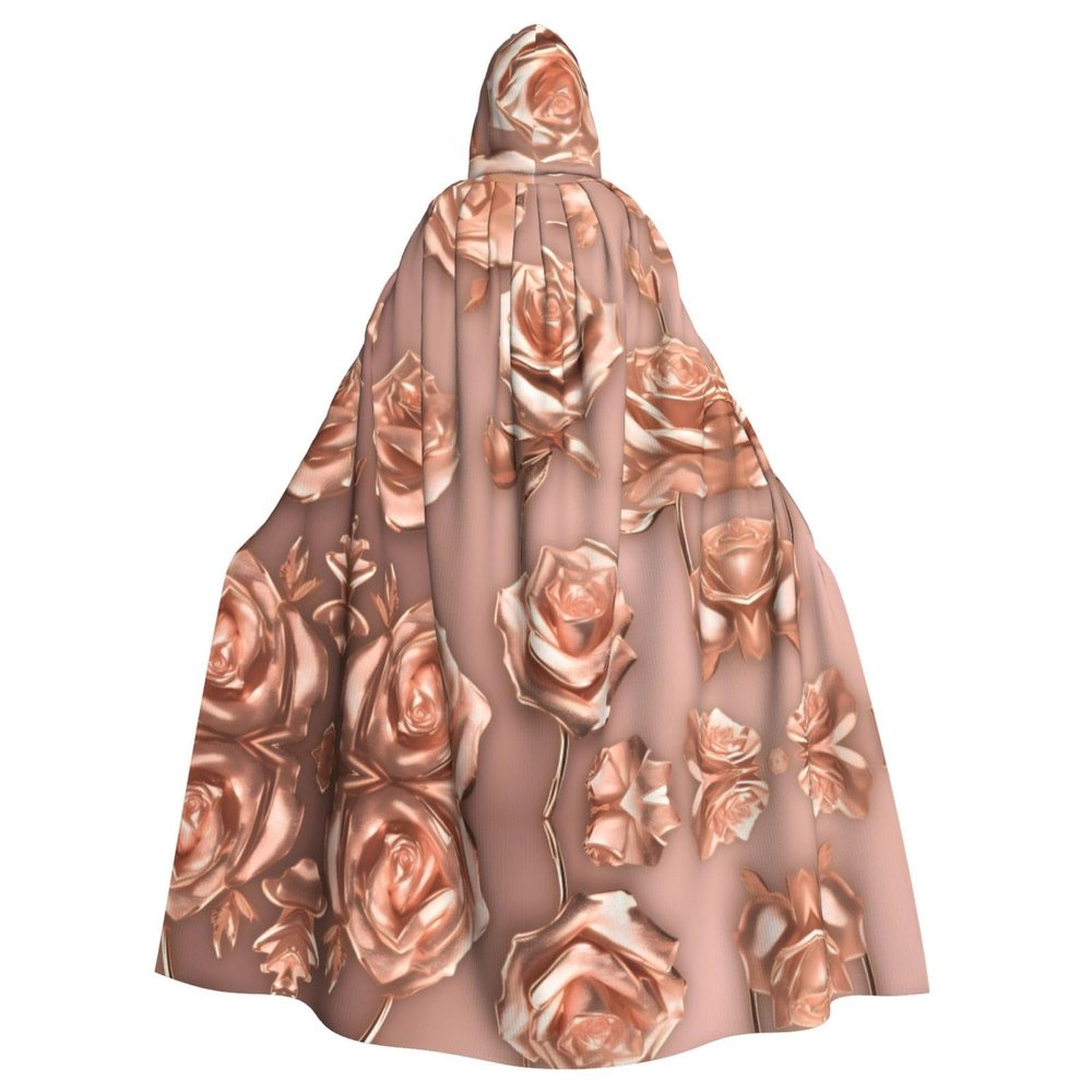 FRESQA Rose Gold Wallpaper Exquisite Adult Hooded Cape—Ultimate Roleplay Cloak, Perfect for a Vampire Look