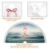 36-Inch Tassel Christmas Tree Skirt with Sea Background Design view 4