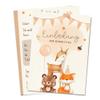 MeinBaby123 10 Kids' Birthday Invitations for Boys and Girls | Forest Animals Boho | Includes 10 Envelopes view 1