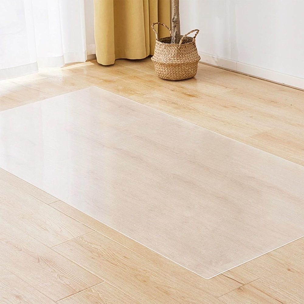 DAZULI Rectangular Clear Floor Mat, Transparent PVC Floor Protector, Waterproof, for Dressers and Nightstands, Easy to Clean, Customizable Size (110 x 380 cm / 42.9 x 148.2 in, Frosted)