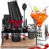 17-Piece Black Cocktail Shaker Set with Wooden Stand view 1