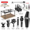17-Piece Black Cocktail Shaker Set with Wooden Stand view 2