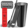 17-Piece Black Cocktail Shaker Set with Wooden Stand view 3