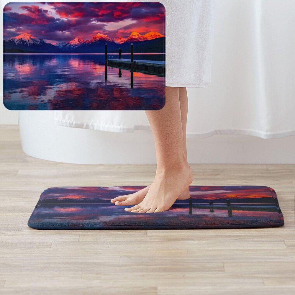 YoupO Indoor Doormat, National Park Lake Design, Non-Slip, Durable Welcome Mat for Front Door, 40.6 x 61 cm, Outdoor Rug, Entryway Mat