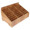 ABOOFAN 24-Compartment Storage Box, 1 Piece, Brown Wood, for Cell Phones view 1