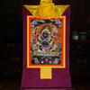 Buddhist Ornament, Tibetan Thangka, Six-Armed Mahakala, Thangka Painting, Buddhist Thangka Brocade, Buddha Wall Hanging with Scroll (Blue, Small, 35 cm x view 1