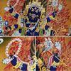 Buddhist Ornament, Tibetan Thangka, Six-Armed Mahakala, Thangka Painting, Buddhist Thangka Brocade, Buddha Wall Hanging with Scroll (Blue, Small, 35 cm x view 2