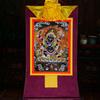 Buddhist Ornament, Tibetan Thangka, Six-Armed Mahakala, Thangka Painting, Buddhist Thangka Brocade, Buddha Wall Hanging with Scroll (Blue, Small, 35 cm x view 3