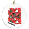 Arizona State Acrylic Christmas Ornament with Town Name view 2