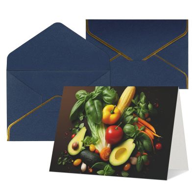 BTCOWZRV Vegetable Greeting Card with Envelope, Blank, Pearlescent Paper, 4 x 6 in