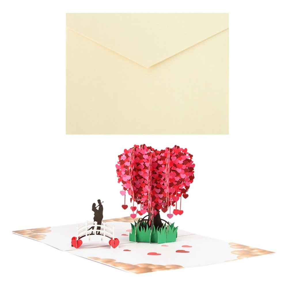 MAGICLULU Valentine's Day Cards, Heart Tree Design, Blank and Writable, for Friends and Family