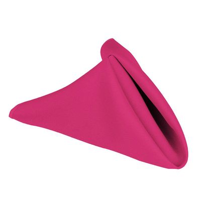 RAAMKA Thick Fabric Napkins, 10-Piece Set, 40 x 40 cm, Polyester Table Napkins, Hot Pink