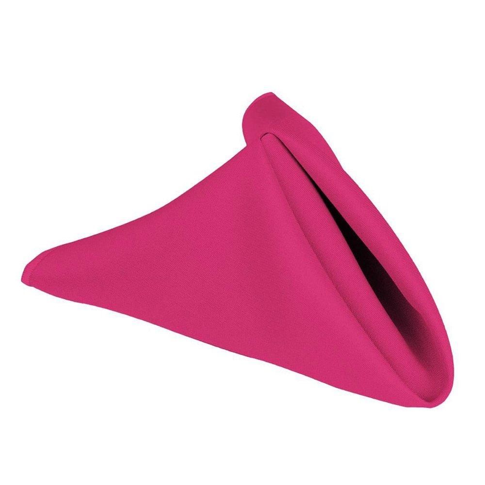 RAAMKA Thick Fabric Napkins, 10-Piece Set, 40 x 40 cm, Polyester Table Napkins, Hot Pink