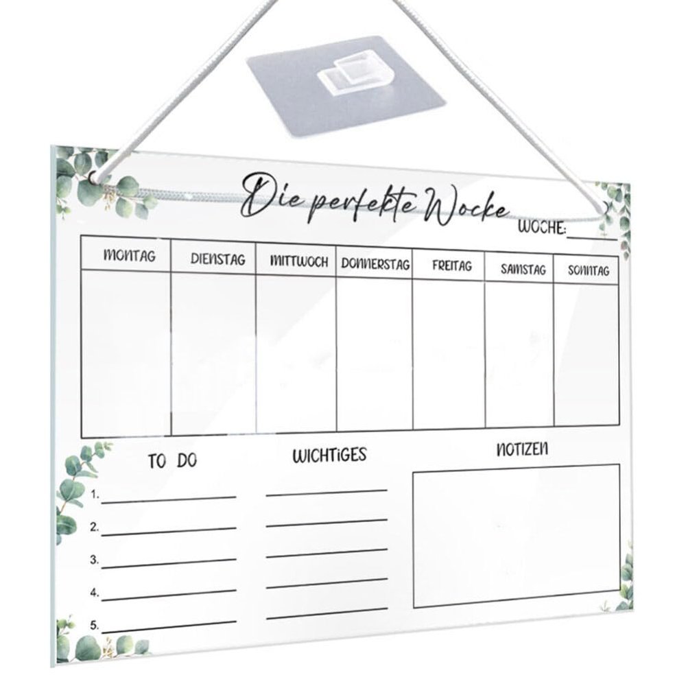 Acrylic Weekly Planner Board for Wall Mounting