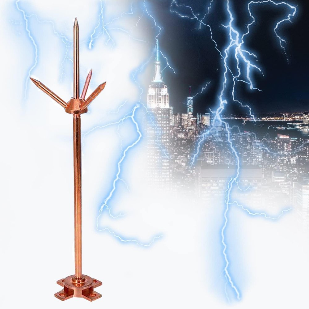 Umiup Pure Copper Lightning Rod for Wireless Radar and Communication Device Lightning Protection Systems, 0.5 m