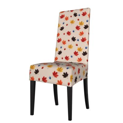 OPSREY Autumn Maple Leaf Printed Removable Dining Chair Cover