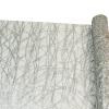 Zelda Bomboniere Decoweb Laminated Decorative Mesh with Flowers, 530 mm x 5 m, Silver view 1