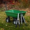 Avilia Versatile Garden Wheelbarrow, 75 L, with Tipping Tray and Pneumatic Wheels, Green ABS view 3