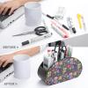 FWJZDSP Elegant PU Leather TV Remote Holder with 5 Compartments, Owls with Flowers view 3