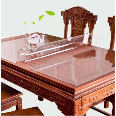 Zhaomi Transparent PVC Table Protector, 1.0 mm Thick, Waterproof, Wipe-Clean, 90 x 180 cm (35 x 71 in)