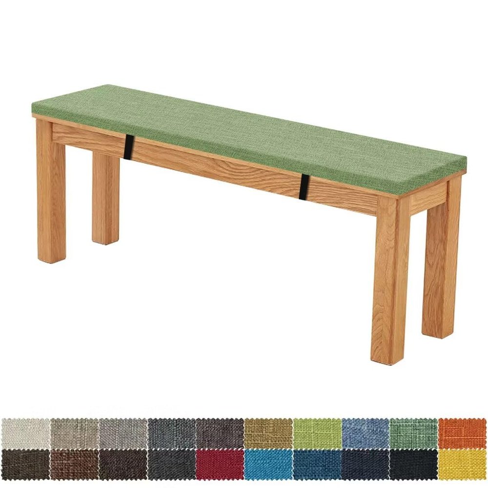 FIOVIP Bench Cushion 55.1 x 11.8 x 2 in, Removable and Washable, Double Non-Slip, Agate Green