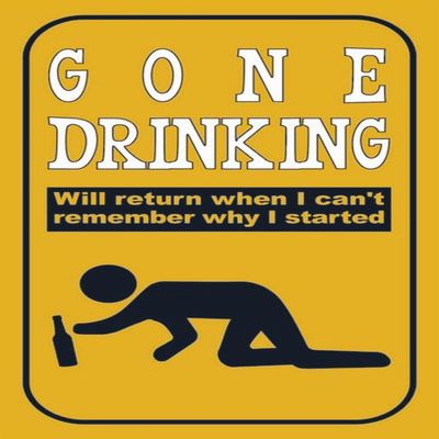 mrdeco Curved Metal Sign 30 x 40 cm "Gone Drinking" Beer Bar