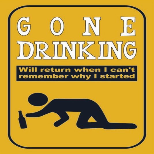 mrdeco Curved Metal Sign 30 x 40 cm "Gone Drinking" Beer Bar