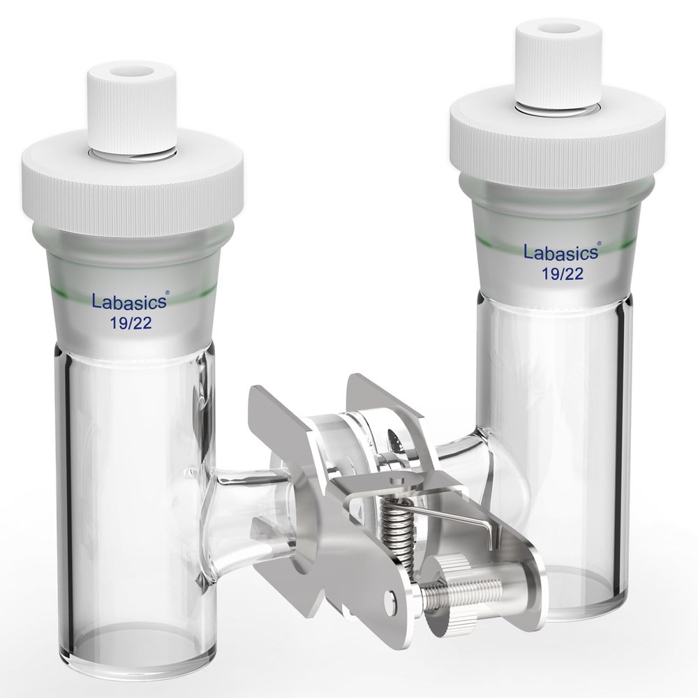 Labasics H-Type Electrolytic Cells, Double Borosilicate Glass Cells with Replaceable Ion-Exchange Membrane