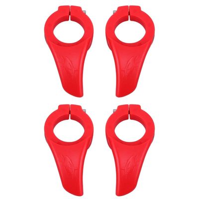 Kisangel 2 Pairs Ergonomic Bicycle Bar Ends with Thumb Rests, Red