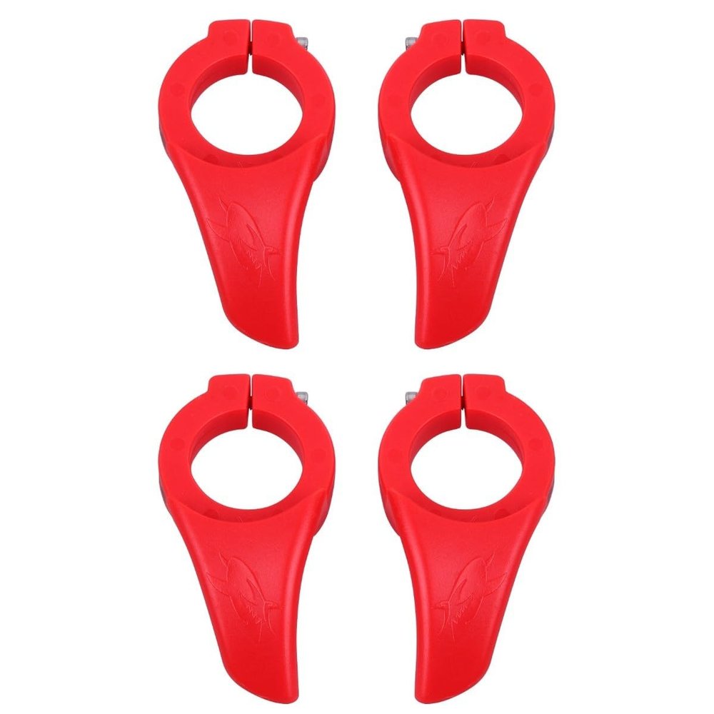 Kisangel 2 Pairs Ergonomic Bicycle Bar Ends with Thumb Rests, Red