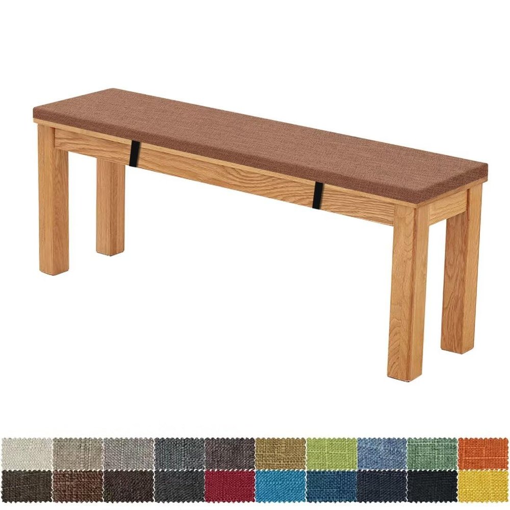 FIOVIP Bench Cushion 180 x 30 x 5 cm, Removable and Washable, Double Non-Slip, Brown