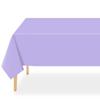 QIKSION Disposable Plastic Tablecloths, 137 x 274 cm, for Rectangular Tables, Lavender, 6-Pack view 1