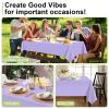 QIKSION Disposable Plastic Tablecloths, 137 x 274 cm, for Rectangular Tables, Lavender, 6-Pack view 4