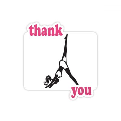 Leg Motion Yoga Girl Keep Healthy Sports Thank You Sticker Quote Grateful