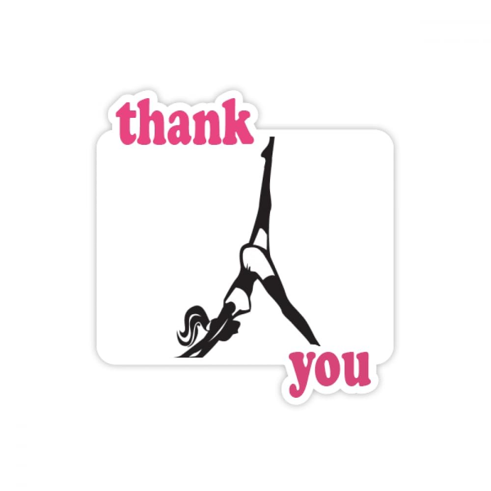 Leg Motion Yoga Girl Keep Healthy Sports Thank You Sticker Quote Grateful