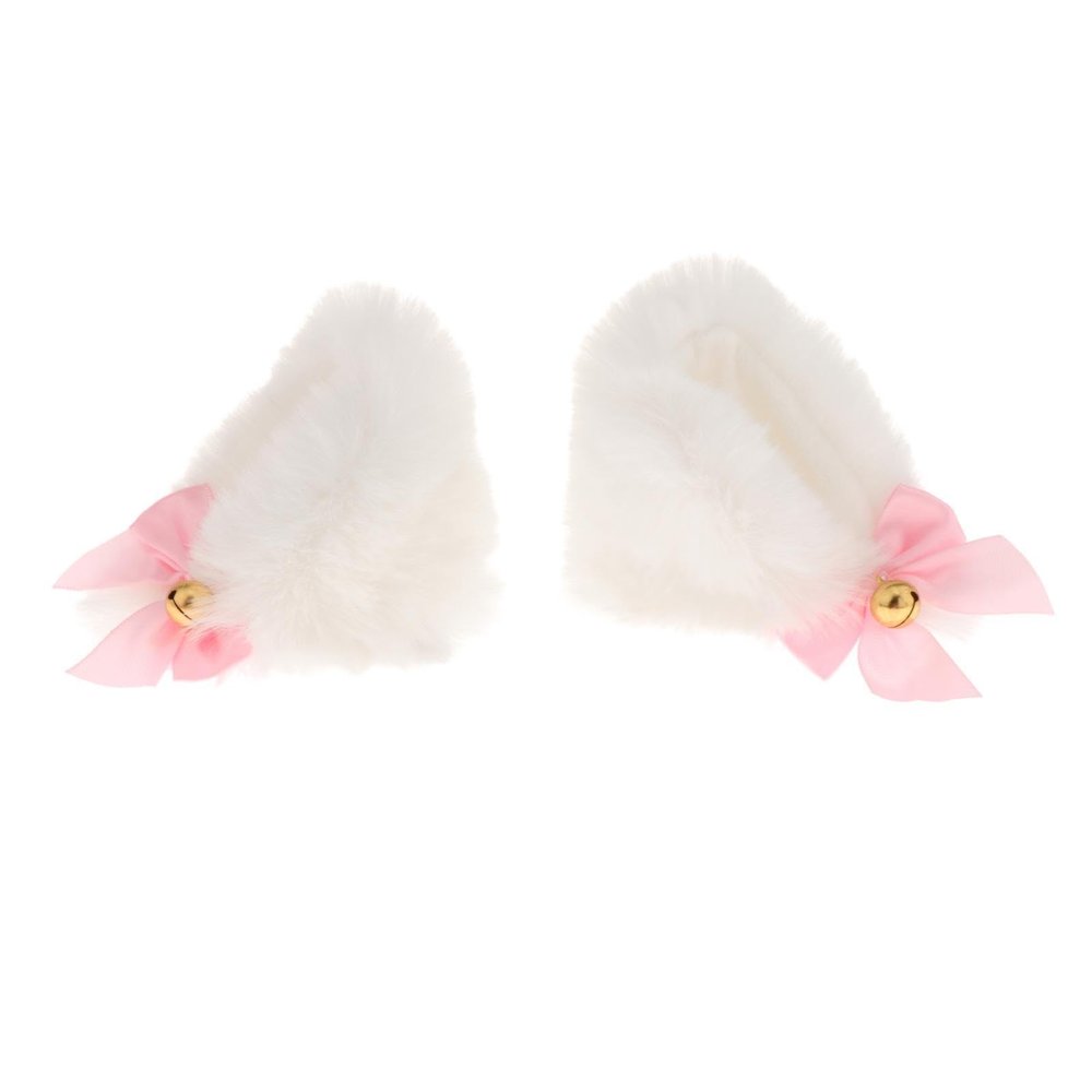 Ronyme Plush Cat Ear Helmet Decor, White