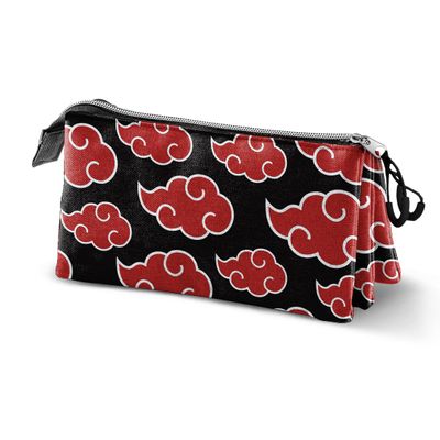 Naruto Kanji Triple Pencil Case, Black, 23 x 11 cm