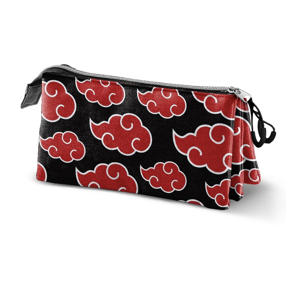 Naruto Kanji Triple Pencil Case, Black, 23 x 11 cm