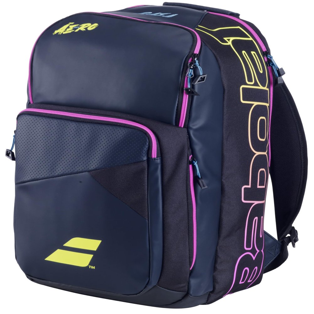 Babolat Pure Aero Rafa Tennis Backpack (Navy/Yellow/Pink)